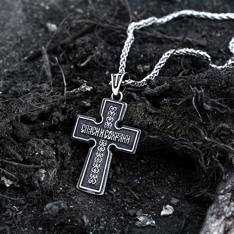 Rustfrit stål vedhæng krucifiks katolsk religiøs kors religiøse kristne mænd halskæde smykker