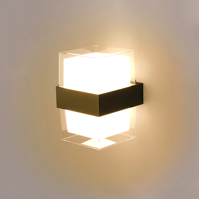 Luz Led moderna de pared para exteriores, luces impermeables para porche, balcón, jardín, lámpara de pared interior, decoración del hogar: Rojo