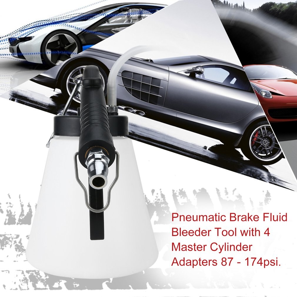 87-174psi Air Pressure 0.75L Air Brake Bleeder Kit Pneumatic Brake Clutch Vacuum Hydraulic Fluid Fill Bottle Kit