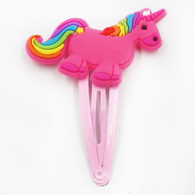 12 unids/lote niños niñas unicornio caballo pinzas encantadoras para el pelo Animal de dibujos animados de horquilla de cabello para Niña Accesorios pelo pasador
