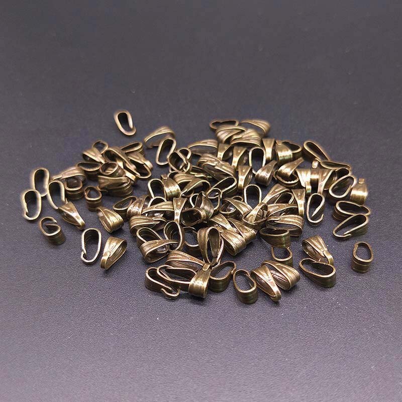 100pcs Necklace Pendant Connectors Pendant Clip Clasp Pinch Clip Bail Bead Care Buckle Hanging Jewelry Findings DIY Accessories