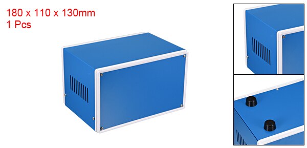 Uxcell metal jern diy elektrisk samledåse hus kabinet projekt sag kabinet dækning til udendørs indendørs blå: 180 x 130 x 110mm