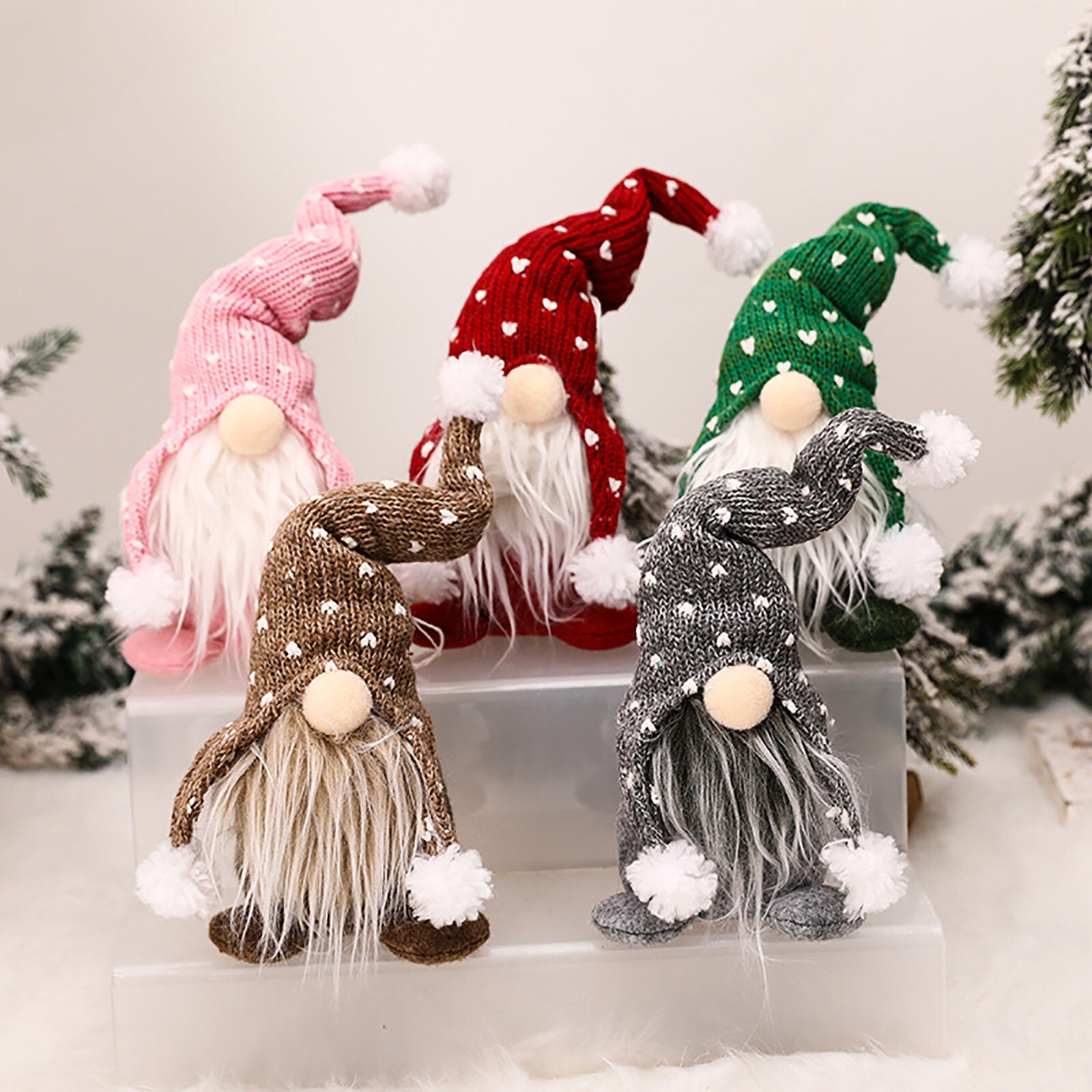 Christmas Faceless Gnome Santa Xmas Tree Handmade Santa Cloth Doll Birthday For Home Christmas Decoration