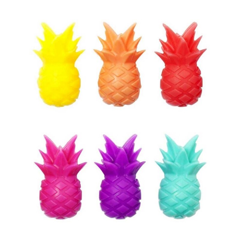 6 st hushållssilikon söt ananas fest vinglas markör berlocker drickskompis kopp etiketter tag skyltar #