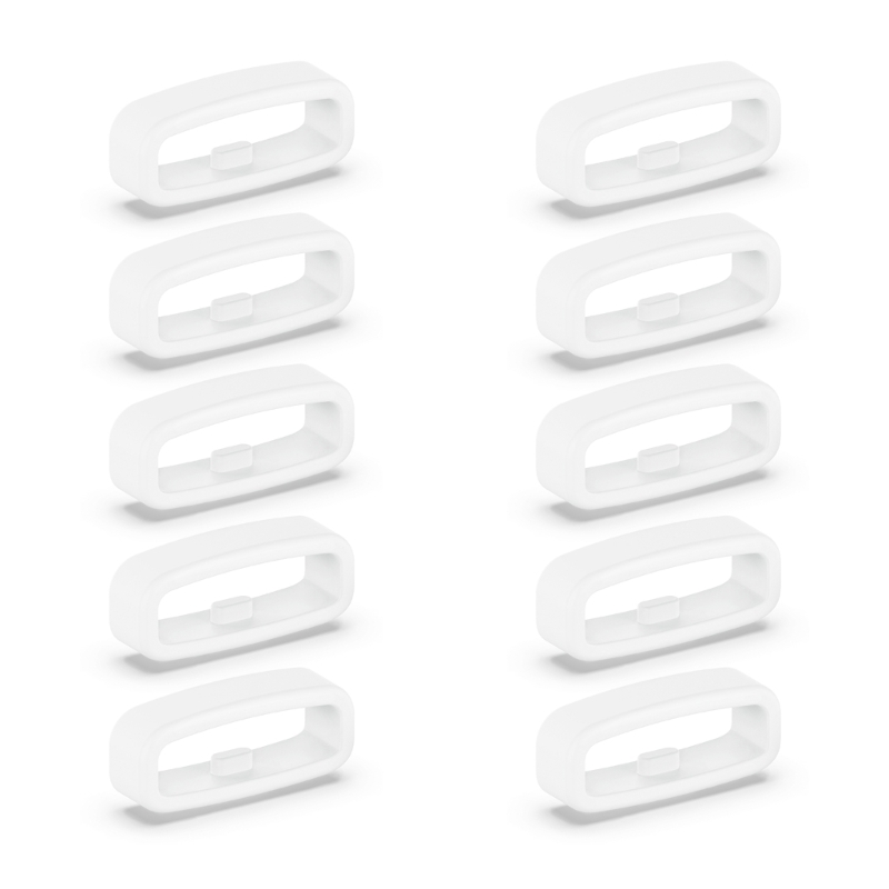 Smartwatch-Armbandhalter, Ersatz-Befestigungsring aus Silikon, 18 mm/20 mm/22 mm, Armbandhalter, Gürtelschlaufen, 10 Stück: M / Weiß