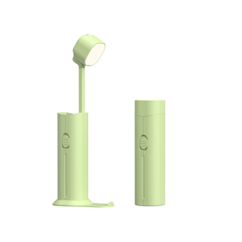 Led Bureaulamp Voor Studie Oogbescherming Leeslamp Usb Oplaadbare Zaklamp Multifunctionele Draagbare Slaapzaal Tafel Licht: 1pcs green shell / 5000mAh