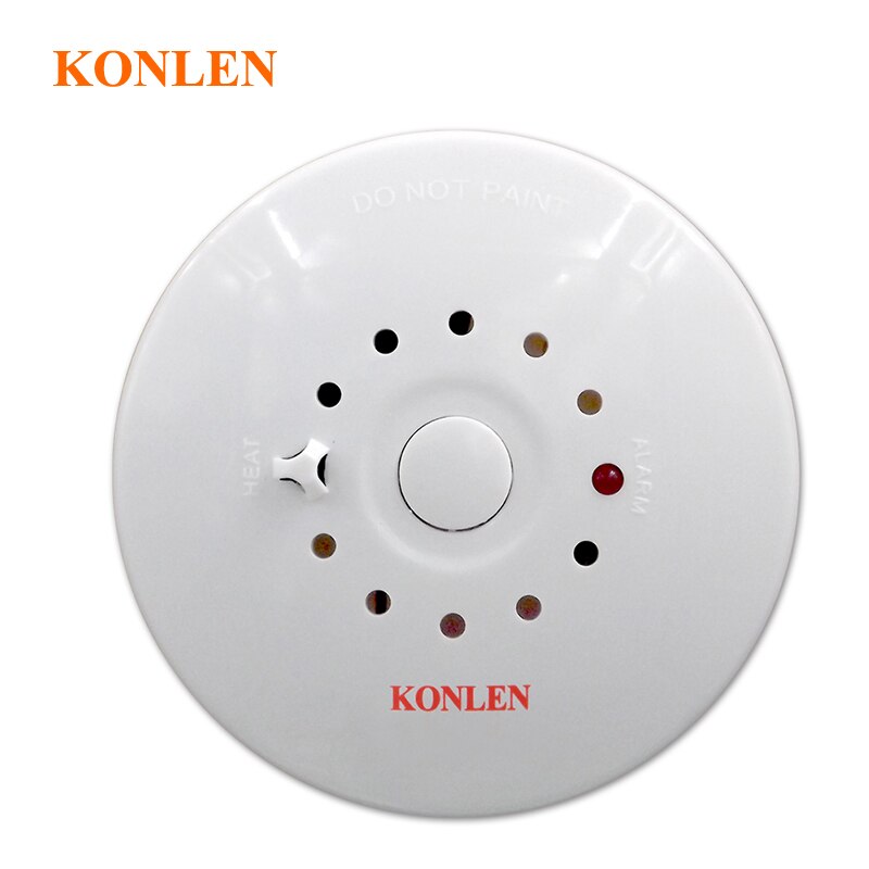 Fire Smoke Detector and Heat Temperature Sensor Alarm 2 in 1 Combination Detector Wired 12V for House Safety