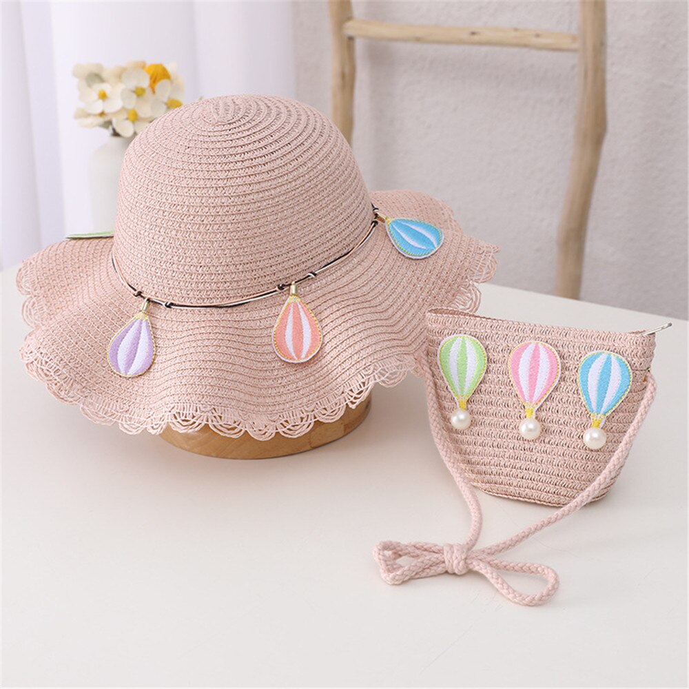 Conjunto de bolsa protectora para niñas, gorro antipolvo de alta capacidad con decoración de globos de colores, bolsa de mensajero para vacaciones, 2 piezas, 2022