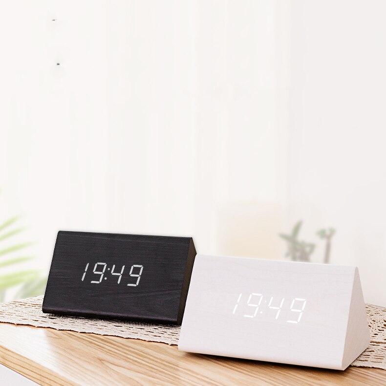 Led Houten Wekker Usb/Aaa Klokken Elektronische Desktop Klokken Horloge Tafel Desktop Decoratie Elektronische Digitale Klok
