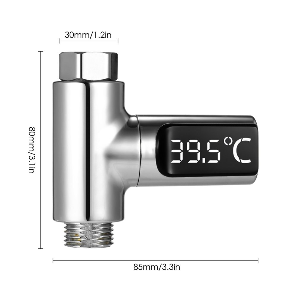 Termómetro de ducha de agua en casa con pantalla LED, medidor de temperatura de agua eléctrico autogenerador para el cuidado del bebé