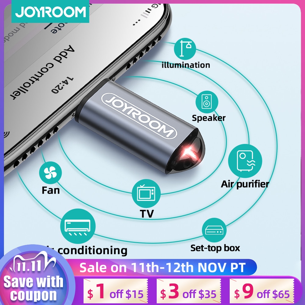 Joyroom IR Appliances Wireless Infrared Remote Control Adapter Mobile Infrared phone Transmitter For IPhone/Micro USB/Type-C