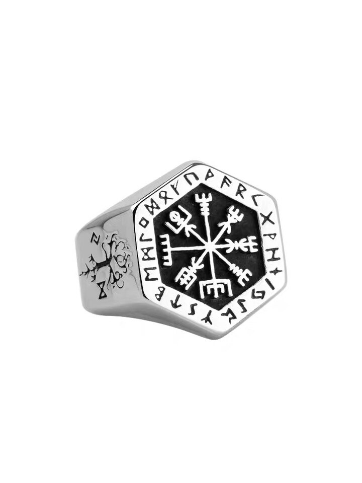 Onlysda Viking Valknut Jewelry Rings Valknut Norse Spirit Stainless Steel Gothic Vegvisir Jewelry For Man OSR550