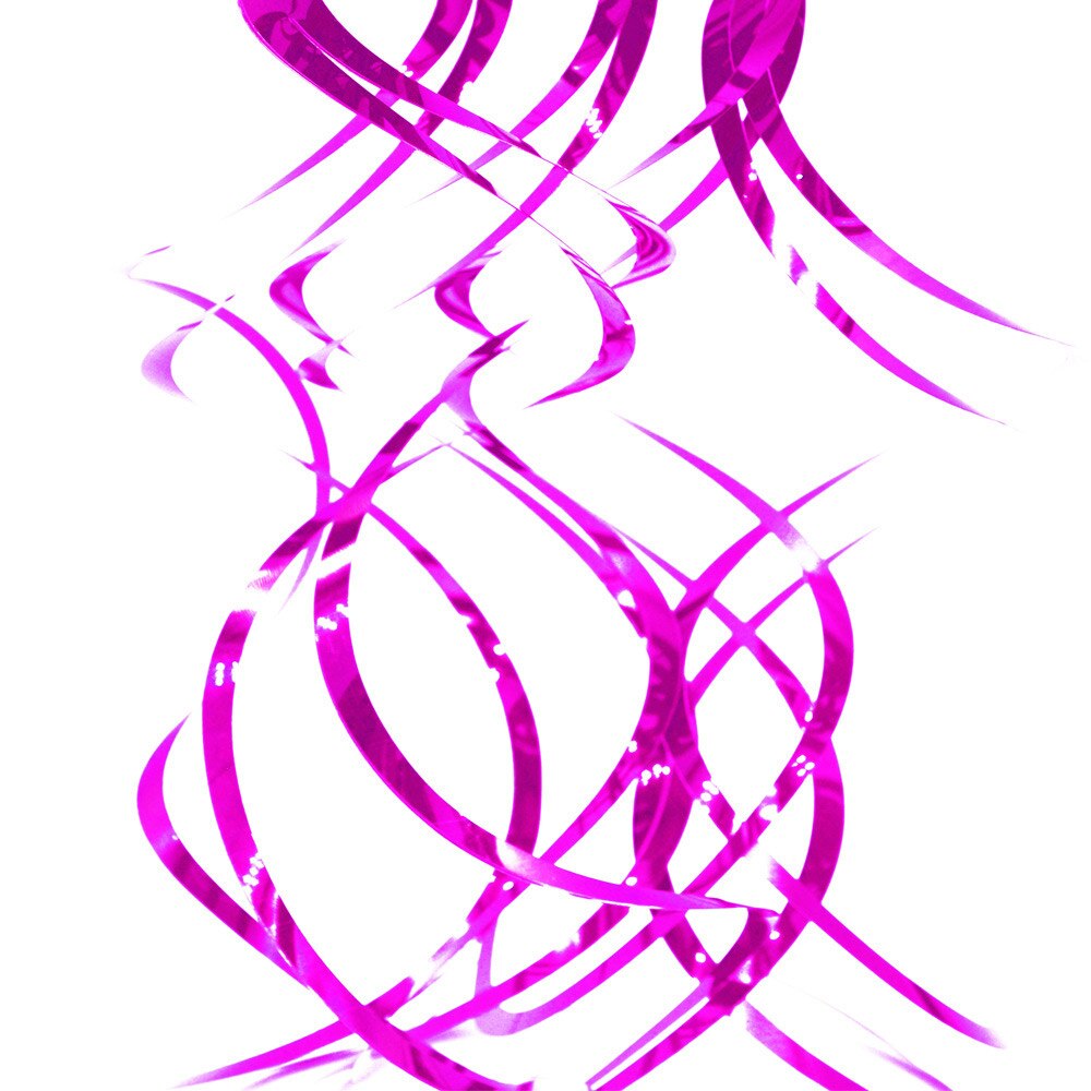 FUNNYBUNNY Levendige Regenboog Plastic Swirl Decoraties, 5 Stuks, Gemaakt van Plastic, Regenboog, 35.4": rose red