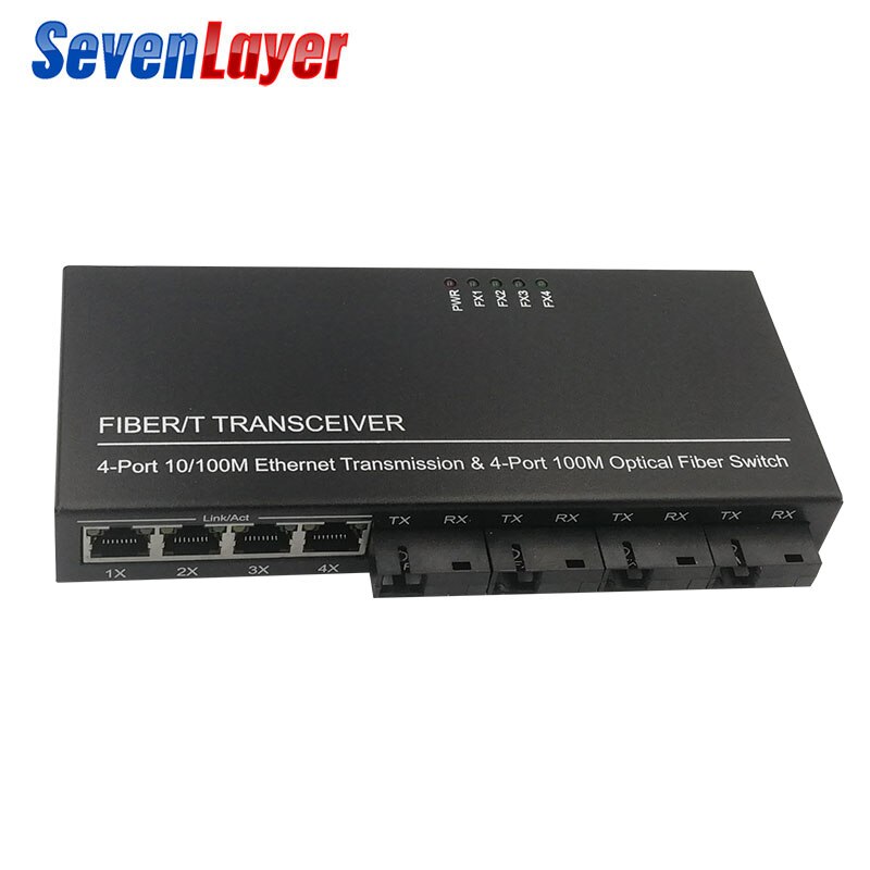 イーサネット繊維スイッチ 4 RJ45 4 sc 光メディアコンバータシングルモードファイバポート 10/100 メートル