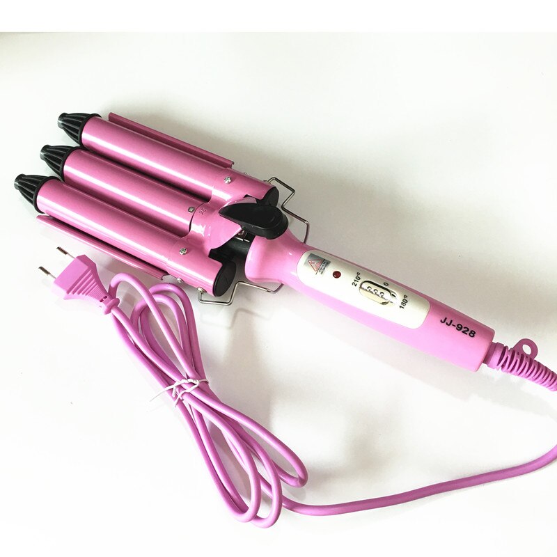 Hvid og grå hår waver wave curler keramisk hår krøllejern 3 tønde klemme wave curler