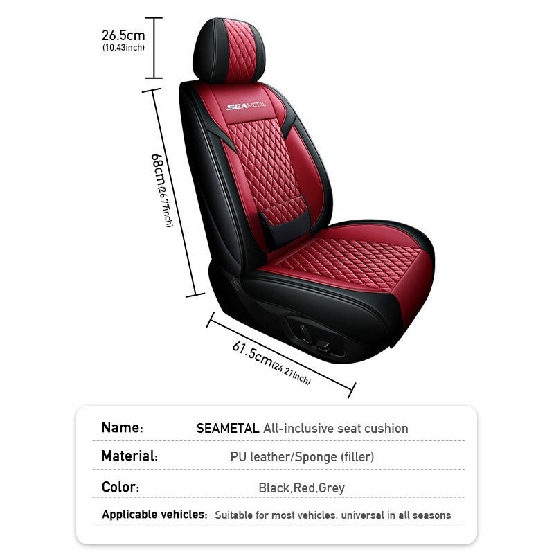 SEAMETAL Brand Car Seat Cover Front/Rear Universal Fit Most 5-Seat Vehicle Automotive Soft Car Seat Protector