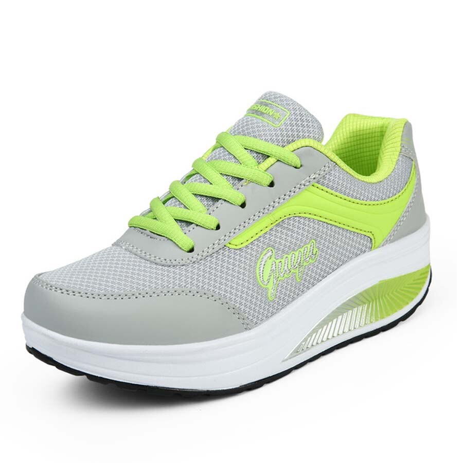 VTOTA Women Wedges Sneakers Platform Shoes Height Increasing Spring Lace-Up Mesh Walking Shoes Footwear tenis feminino
