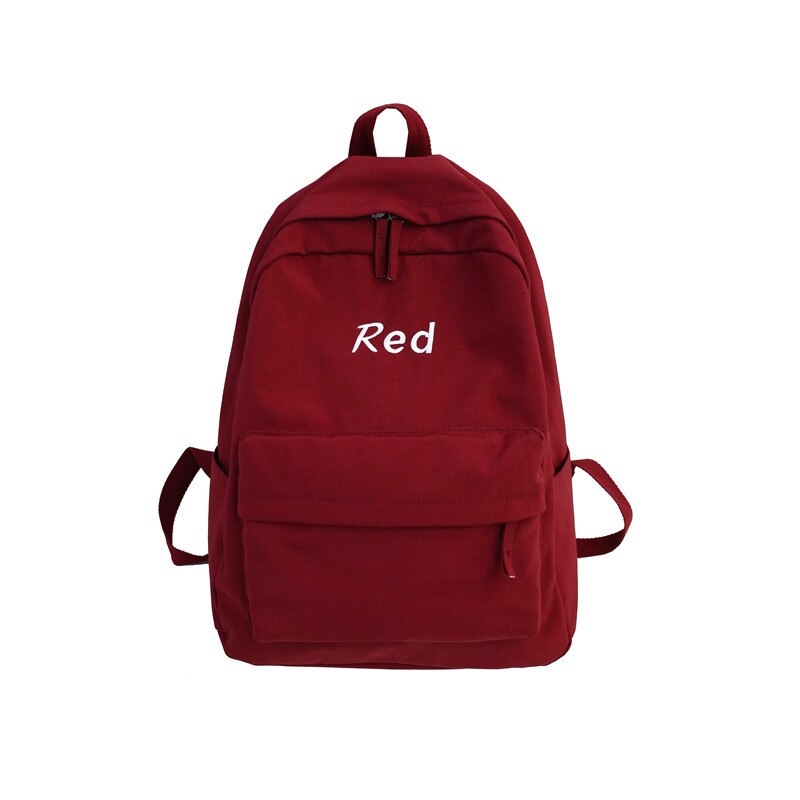 HOCODO toile sac à dos femmes loisirs sacs d'école unisexe Simple couleur unie sac à bandoulière dames voyage sac à dos sac à dos: Red