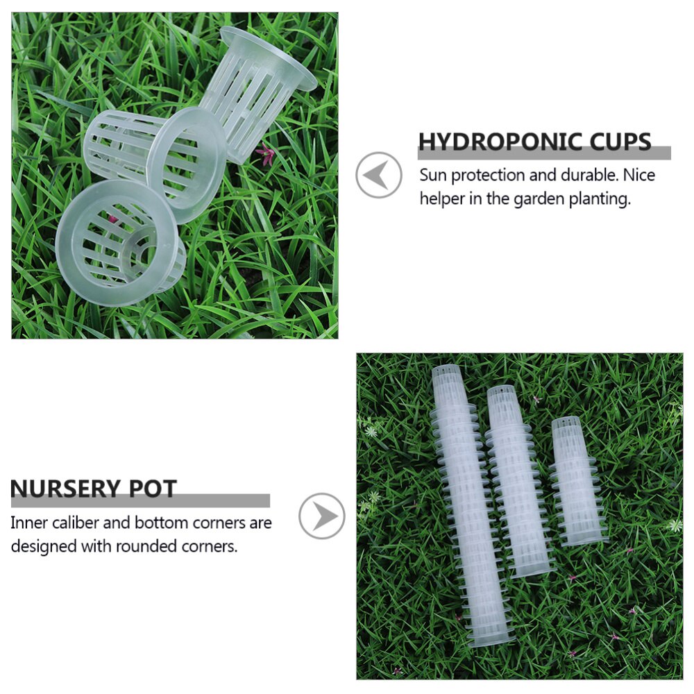 60pcs Garden Mesh Net Pots Hydroponic Baskets Nursery Root Fixing Holder