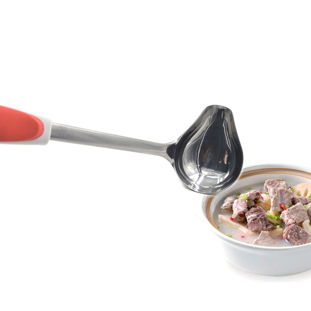 Mint Sauce Long Soup Ladle with Spout Stainless Steel Kitchen Serving Salad Dressing Gravy Spoon