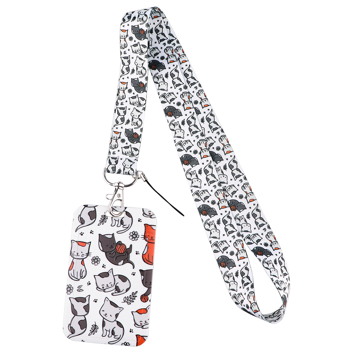 Cartoon Cat Lanyard Keychain Multifunction ID Card Badge Holder Camera USB Cell Phone Neck Strap Key Ring Accessories