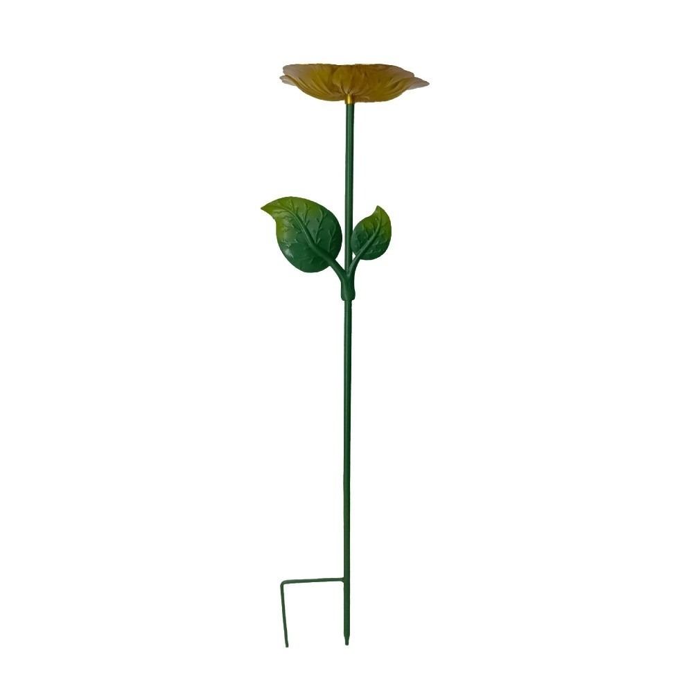Dispensador de Ração para Pássaros em Formato de Flor de Ferro, Banheira para Pássaros de Grande Capacidade, Prato Durável para Alimentação de Pássaros, Banheira Conveniente para Pássaros no Quintal: Cinza escuro