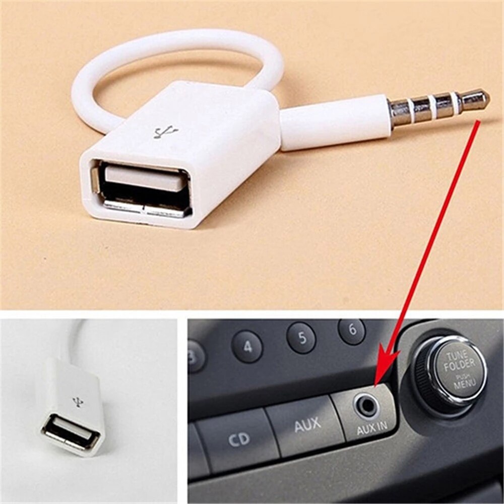 Mini Jack 3.5Mm Aux Audio Plug Naar Usb 2.0 Converter Adapter Usb Aux Kabel Voor Auto MP3 Speaker U Schijf Flash Drive Accessoires