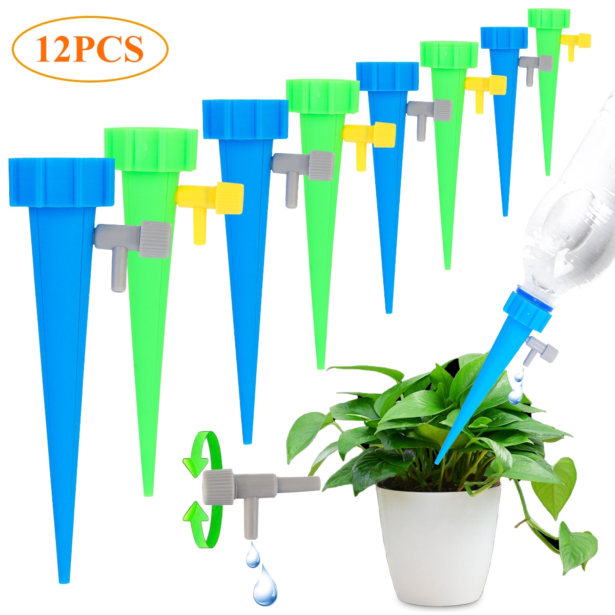 Garden Irrigation Plant Water Dispenser Automatic Watering Tool Box Device Potted Watering Artifact 12pcs
