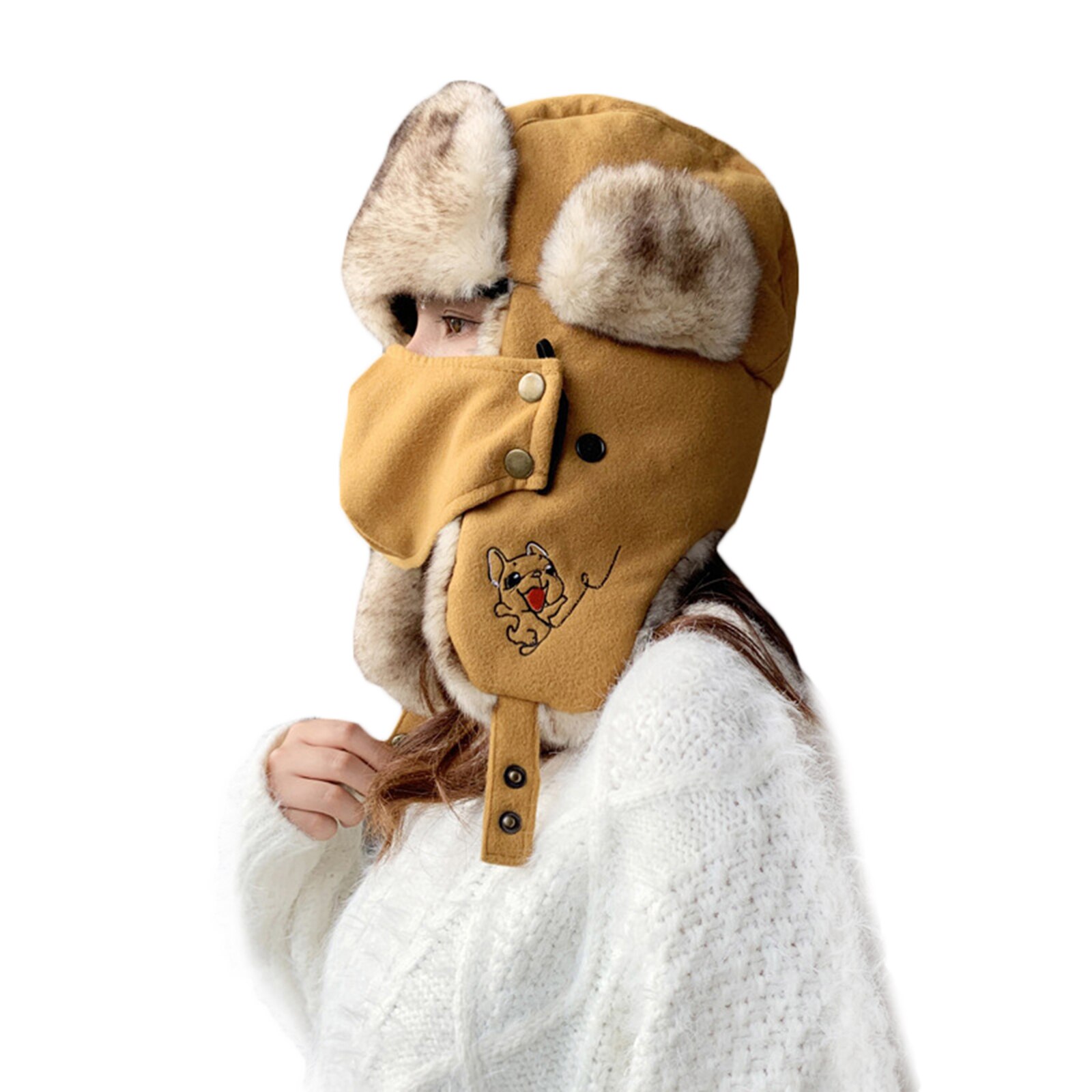 The Modern Ushanka-gorro de invierno resistente al viento, gorros cálidos para exteriores, con orejeras, para mujer