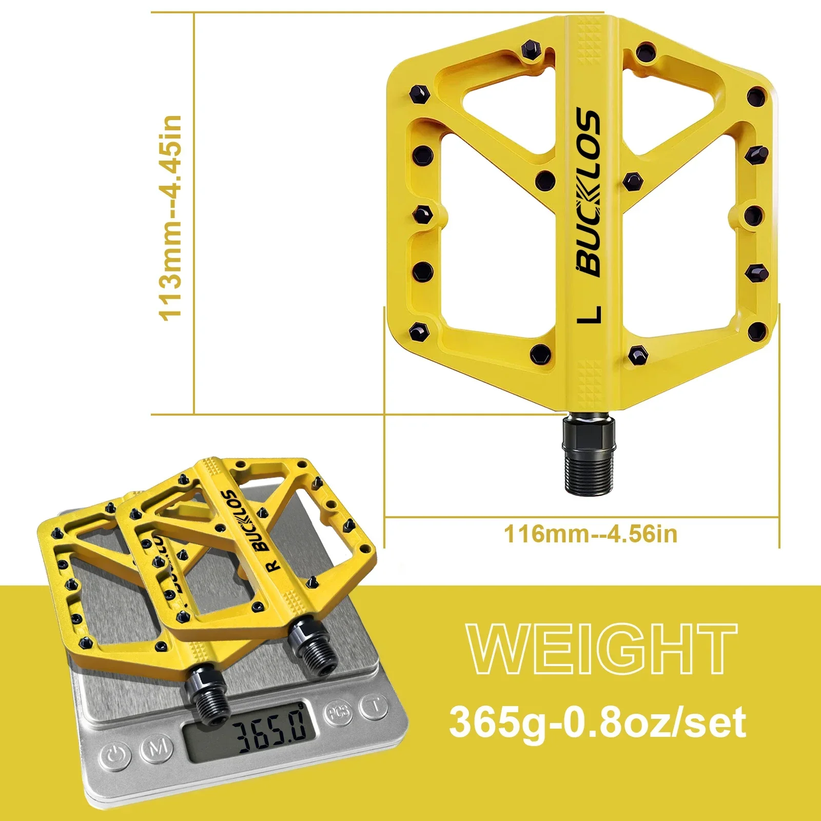 BUCKLOS Bike Pedal Nylon Durable Bicycle Flat Pedal Mtb Non-slip Mountain Bike Pedals Waterproof Road Bicycle Pedals Bike Parts: PURPLE