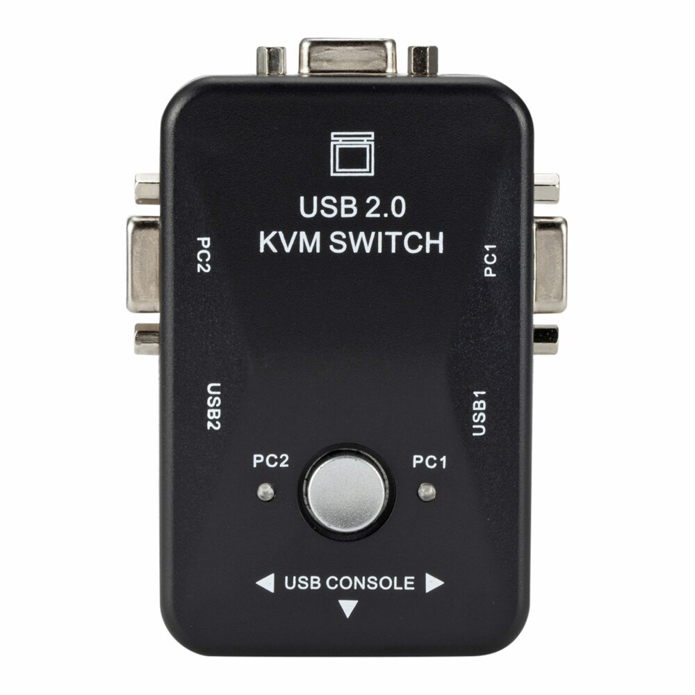 USB KVM Switch For Pc Monitor/Keyboard/Mouse Two Ports Maximum Compatibility And Simultaneous Computer Sharing