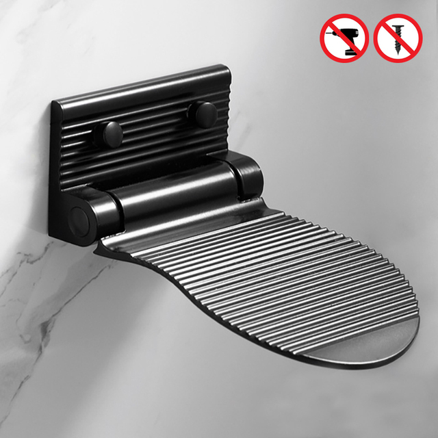Douche Scheren Voetsteun Voetsteun Stap Voetkussen Badkamer Veilige grip Douche Voetsteun Scheren voor Stapgreep Antislipmat: Black