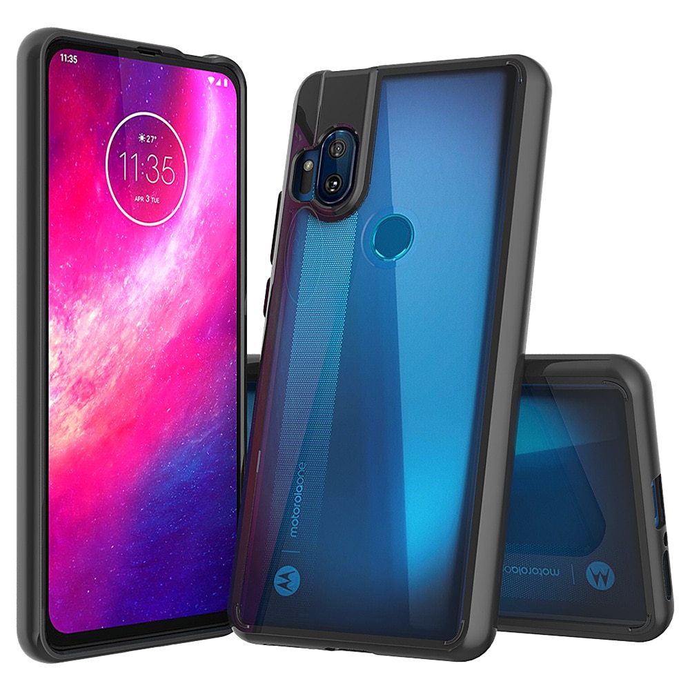 Smukła obudowa hybrydowa poduszka powietrzna dopasowana obudowa elastyczna TPU z przezroczystym tylnym panelem odporna na wstrząsy obudowa Motorola Moto jeden Hyper XT2027