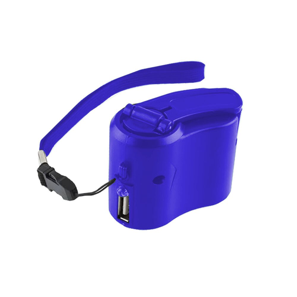 Hand-winding Emergency Charger USB Hand Crank Manual Dynamo For MP3 MP4 Mobile USB PDA Cell Phone Power Bank Emergency Charging: Blue