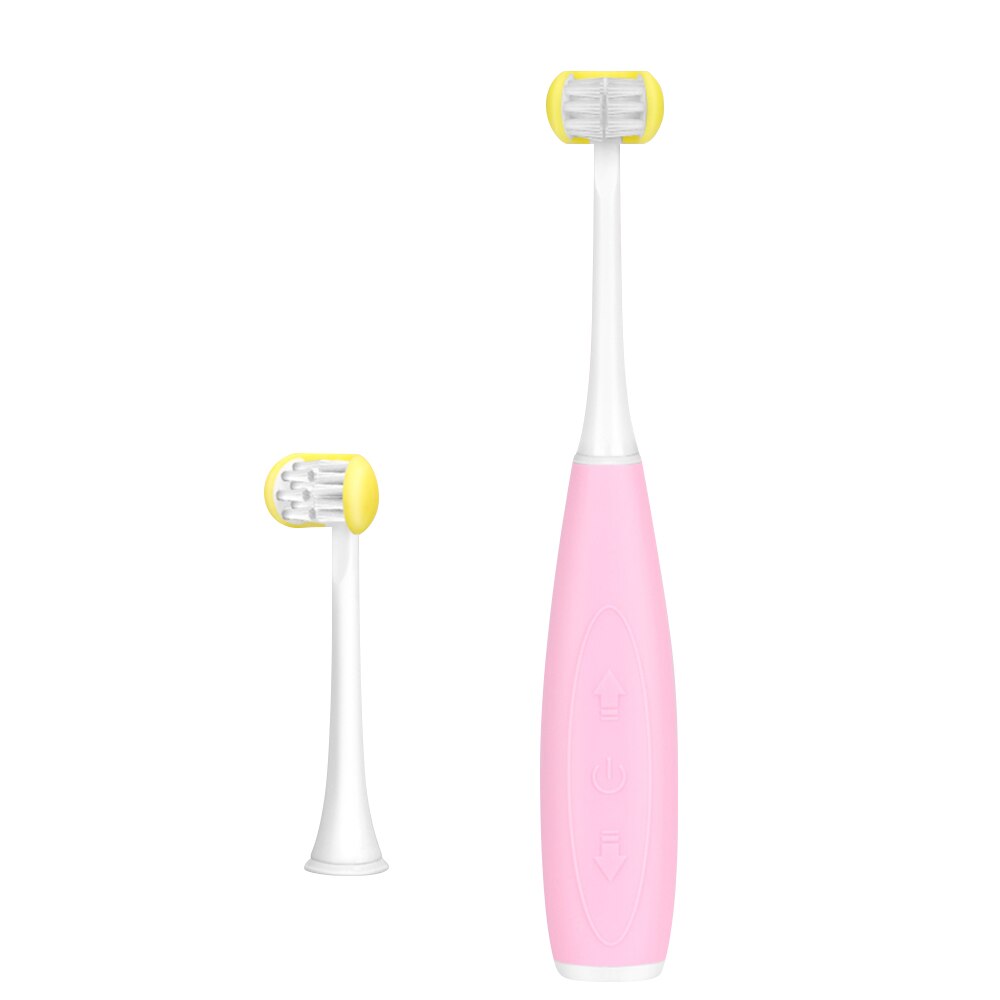 Brosse à dents électrique pour enfants, avec 3 Modes de brossage 3D doux, minuterie de 2 Min, Triple poils, avec tête de brosse pour enfants: Rouge