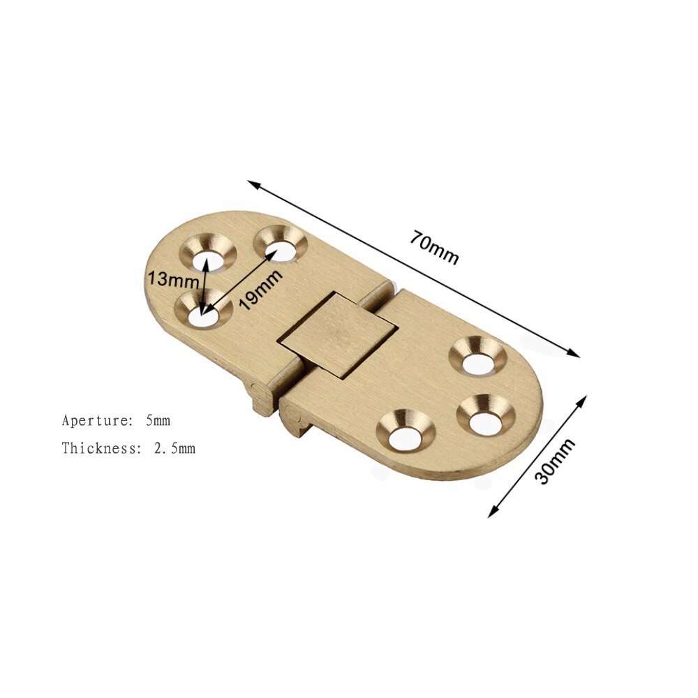 Copper Semi-circular Folding Hinge Thicken Countertop Hinges 180 Degree Flip Hinge Round Table Hinges