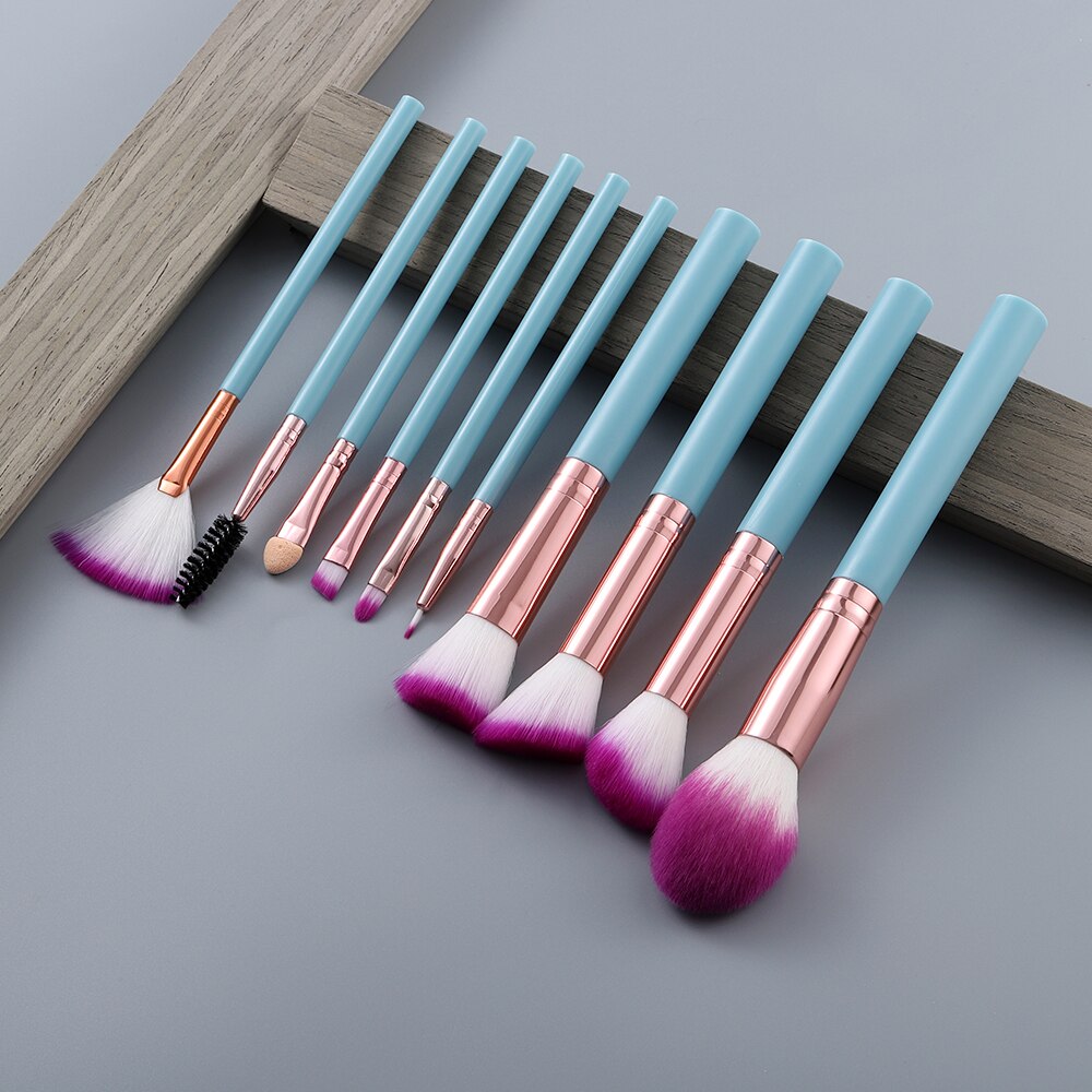 Fld 10 stuks kabuki premium synthetische make-upkwasten foundation poeder blending spons oogschaduw wimpers wenkbrauw make-up kwastenset: Stijl 3