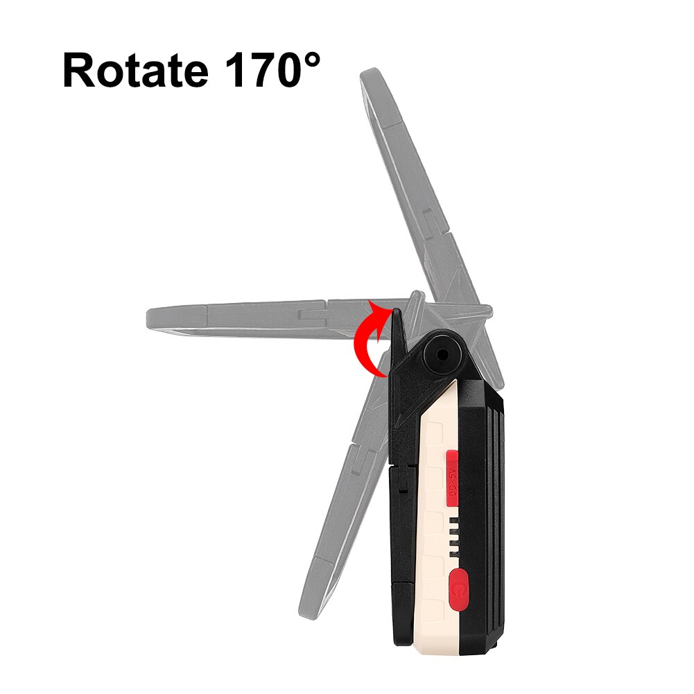 USB Rechargeable Flashlight COB LED White Red Working Light Foldable Torch Magnetic Flashlamp Emergency Light For Night Fishing