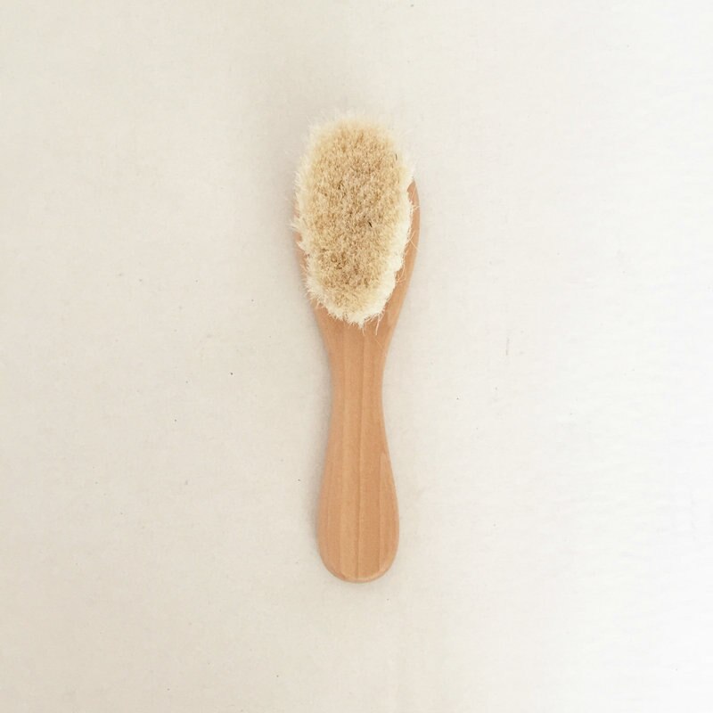 Soft Baby Brush and Comb Set Wooden Handle with Natural Goat Hair Bristles Ideal for Newborns Toddlers