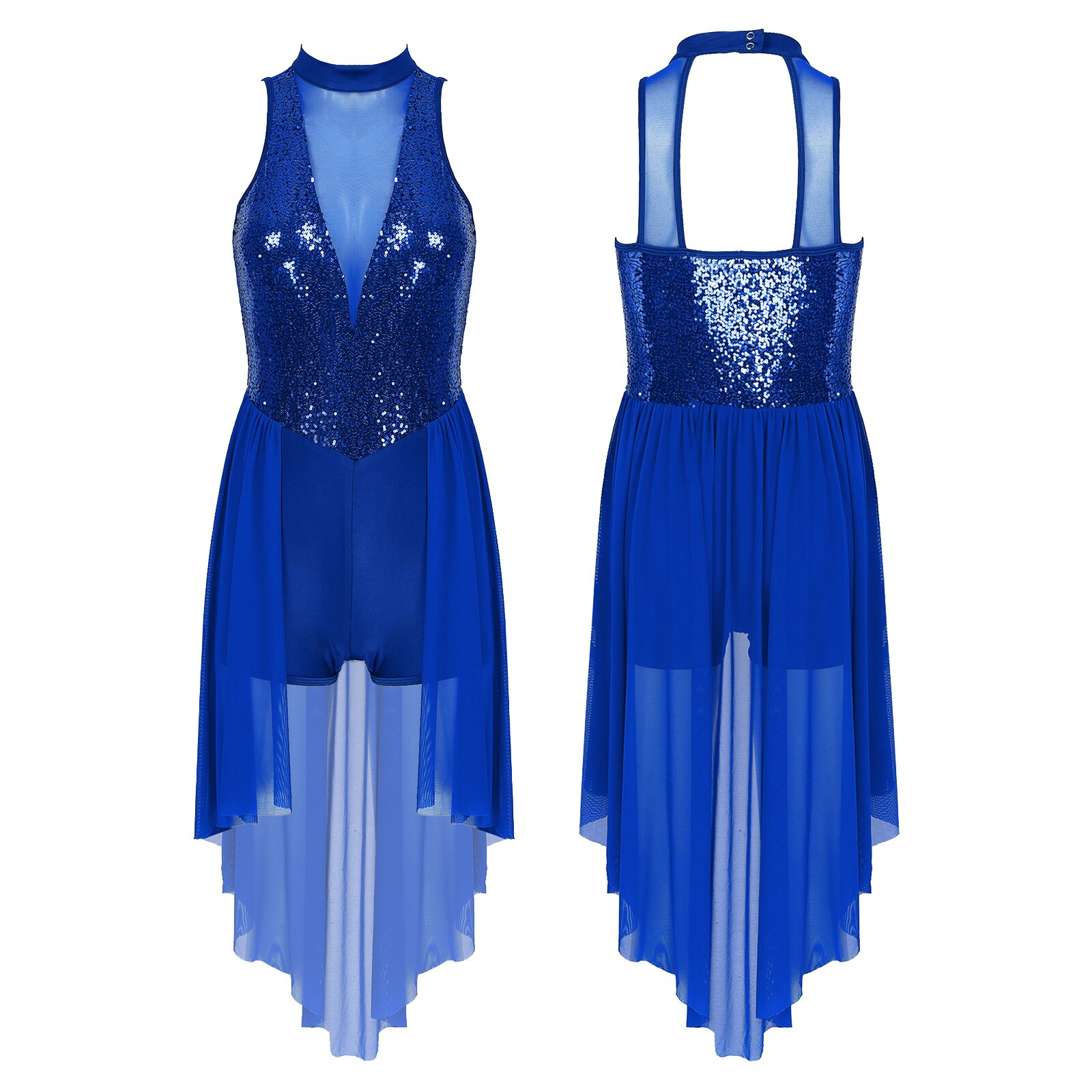 Vrouwen Ballroom Ballet Dans Jurk Volwassen Glanzende Mouwloze Latin Lyrische Dans Turnpakje Jurk Ballerina Stage Performance Danskleding