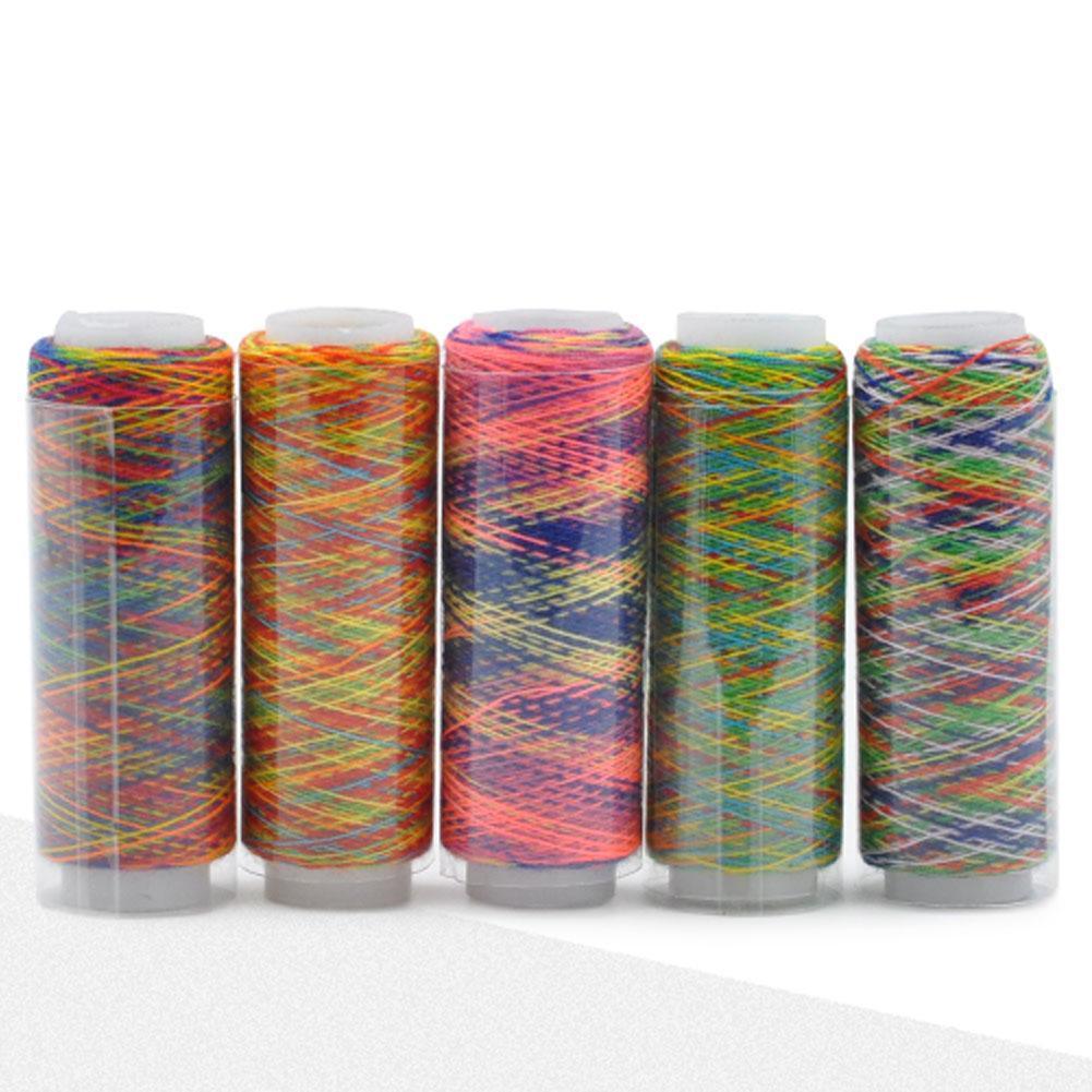 Regenbogen Nähgarn Linie Nähmaschine Linie Regenbogen Hand Farbe NäHenne Stickerei Gewinde Gewinde NäHenne Quilten I2U3