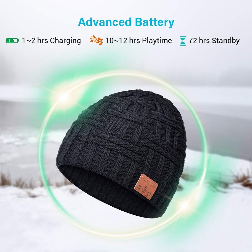 Gorro compatible con Bluetooth, para hombres, mujeres, con auriculares inalámbricos integrados, para cumpleaños, Navidad