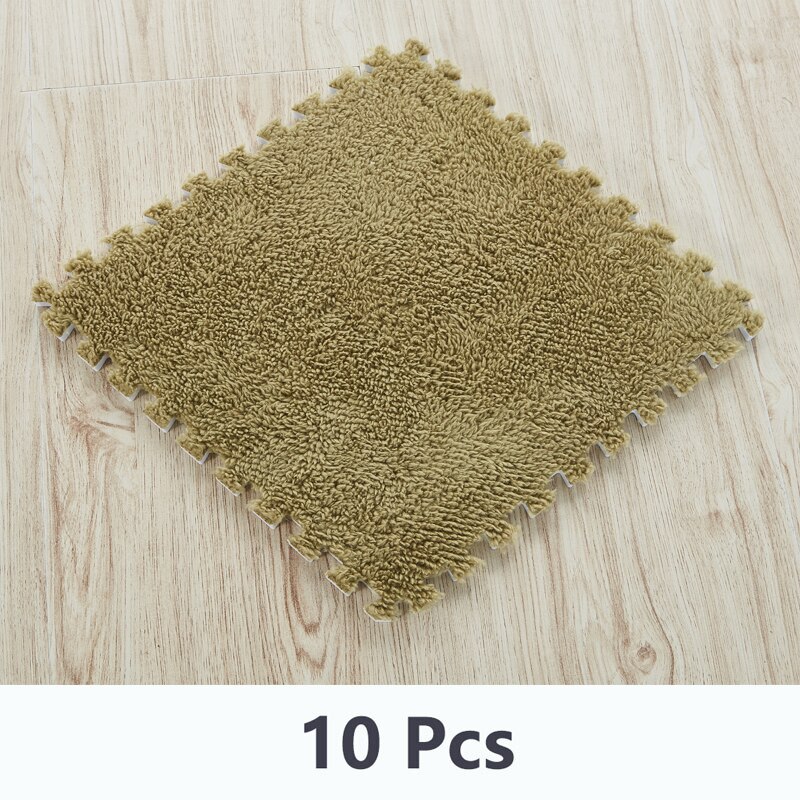 10 stuks zachte pluchen baby speelmat, eva-schuim, ontwikkelingsmat voor baby's, puzzel, in elkaar grijpende vloermatten, 30*30*0.6 cm kinderkleden: Wj3367n