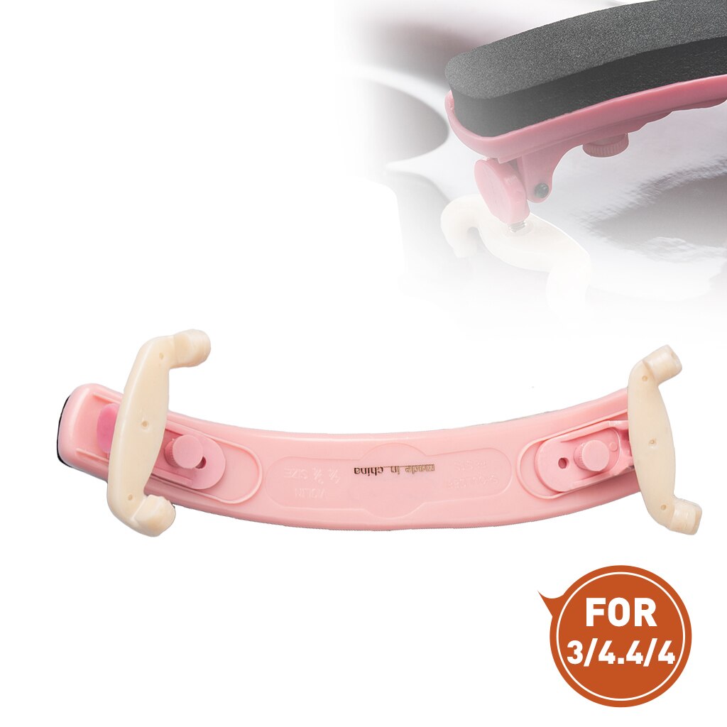 Adjustable Violin Shoulder Rest 3/4 4/4 Violin Pad Support Parts Fittings Bon Violin Shoulder Rest Foam Wood Violin: Pink Plastic  44 43
