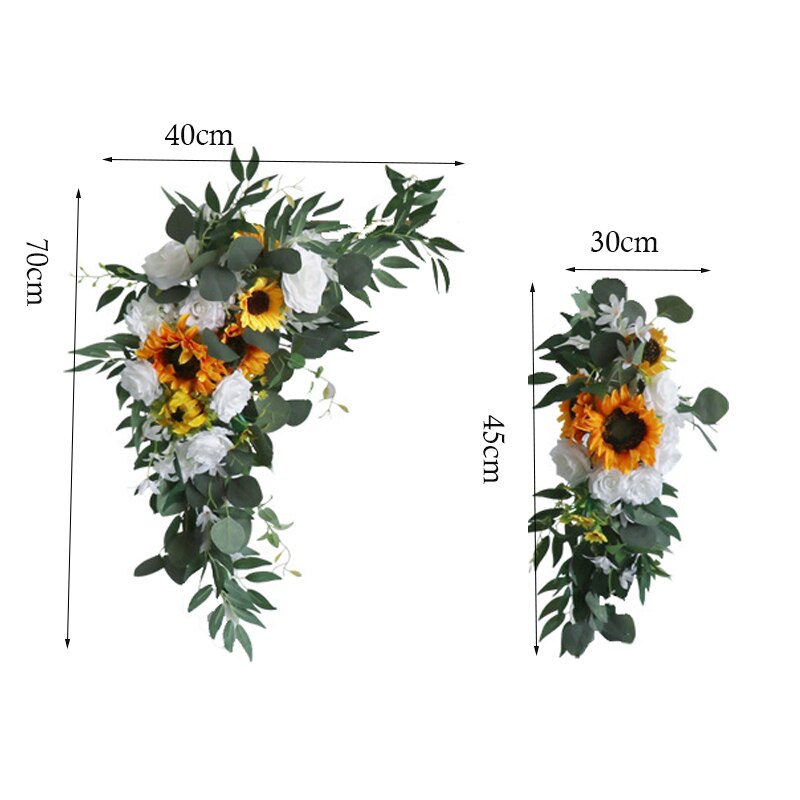 Guirlande artificielle pour arc de mariage, 2 pièces/ensemble, accessoires, carte de bienvenue, décor de panneau mural Floral, Arrangement de rangée de fleurs, exposition de fenêtre: 07-2