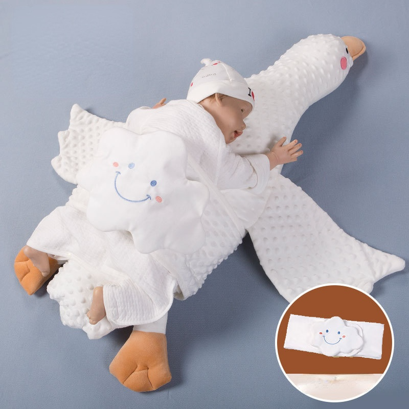 White Goose Baby Comfort Remission Infant Intestinal Colic Nursing Pillow Room Decor Exhaust Airplane grovel Throw Big: white swan-brown