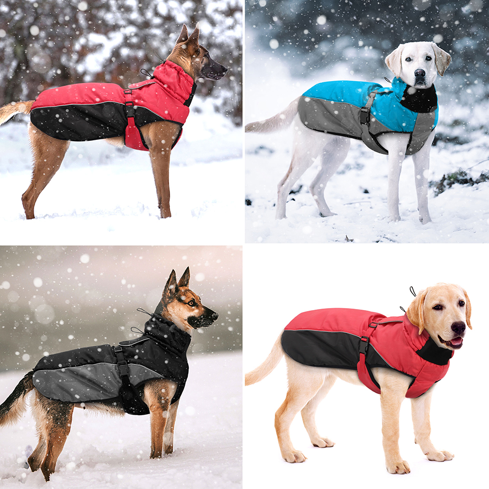 Waterdichte hondenwinterjas Reflecterend Winddicht Grote hondenkleding Zachte hondenjas Jassen Verstelbaar voor middelgrote honden Pitbull