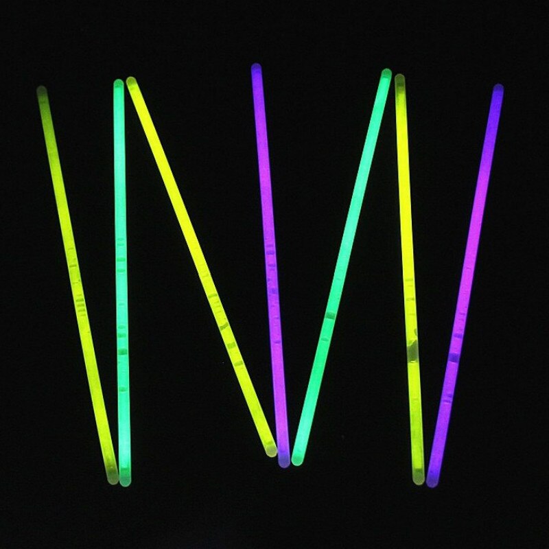 50pcs Novel and Funny Fluorescent Bar Fluorescent Dance Luminous Toys Support Night Light Bar Annual Party Luminous Stick