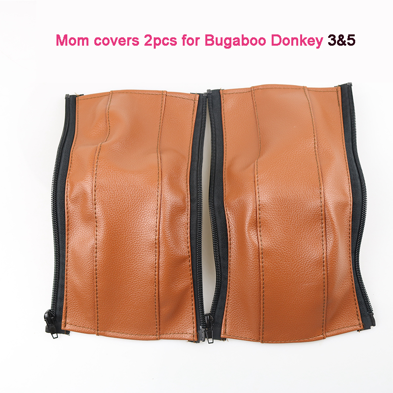 Coperture in pelle Pu per Bugaboo asino 1 2 3 passeggino carrozzina braccioli custodia protettiva maniglie coperture Bumber passeggini accessori: donkey3 mom brown