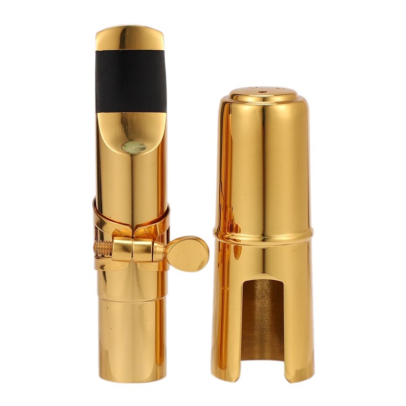 Alto Saxophone Mouthpiece - Gold Plated Metal - Includes Cap & Ligature